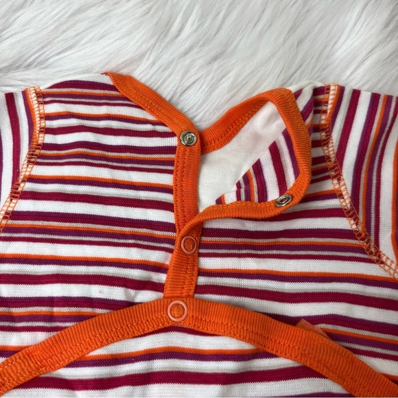 NWOT Christmas White & Orange Striped Baby Onesie - G de B - Picture 7 of 10